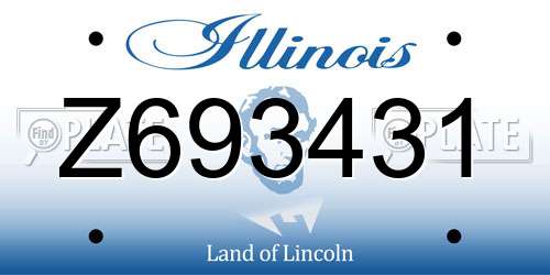 Z693431 Illinois License Plate