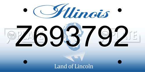 Z693792 Illinois License Plate