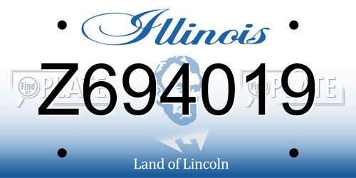 Z694019 Illinois License Plate