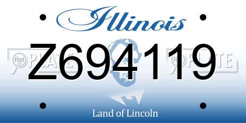 Z694119 Illinois License Plate