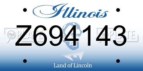 Z694143 Illinois License Plate
