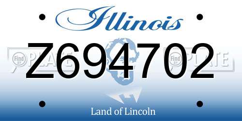 Z694702 Illinois License Plate