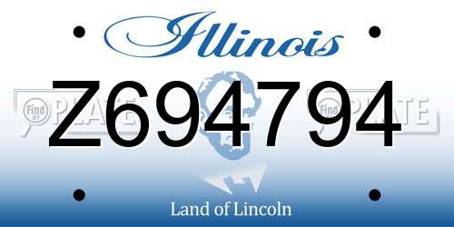Z694794 Illinois License Plate
