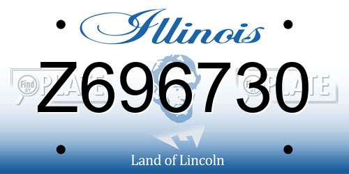 Z696730 Illinois License Plate