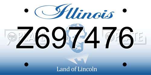 Z697476 Illinois License Plate