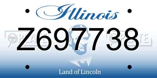 Z697738 Illinois License Plate