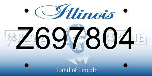 Z697804 Illinois License Plate