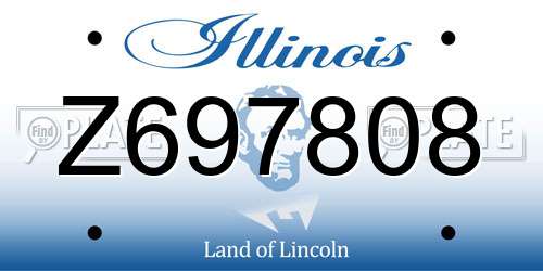 Z697808 Illinois License Plate