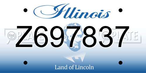 Z697837 Illinois License Plate