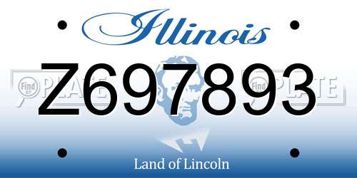 Z697893 Illinois License Plate