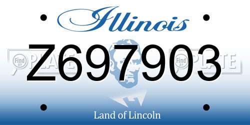 Z697903 Illinois License Plate
