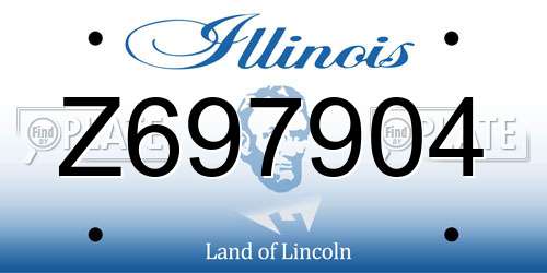 Z697904 Illinois License Plate