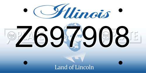 Z697908 Illinois License Plate