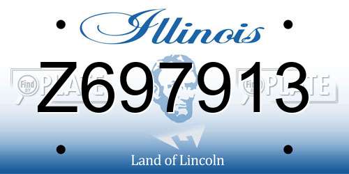 Z697913 Illinois License Plate