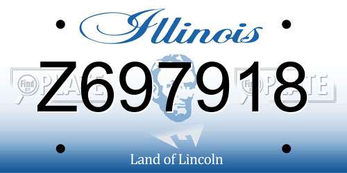 Z697918 Illinois License Plate