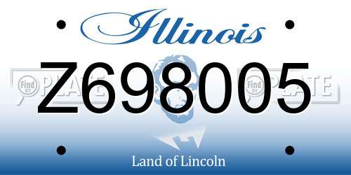 Z698005 Illinois License Plate