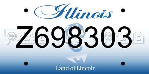 Z698303 Illinois License Plate