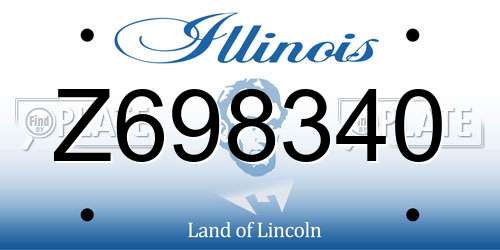 Z698340 Illinois License Plate