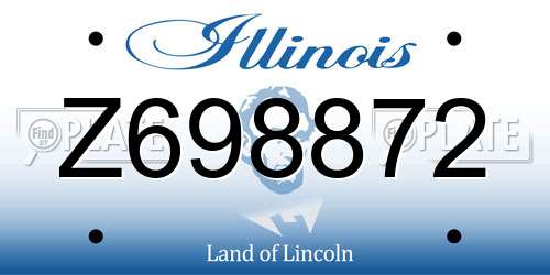 Z698872 Illinois License Plate