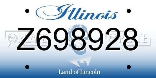 Z698928 Illinois License Plate