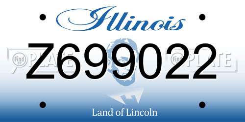 Z699022 Illinois License Plate