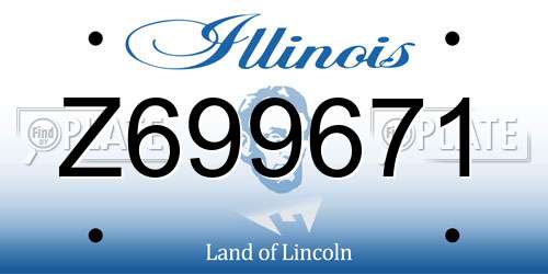Z699671 Illinois License Plate