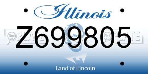 Z699805 Illinois License Plate