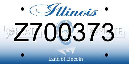Z700373 Illinois License Plate