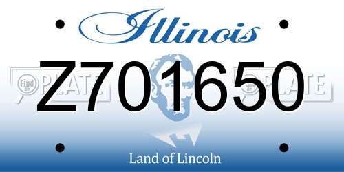Z701650 Illinois License Plate