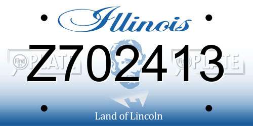 Z702413 Illinois License Plate