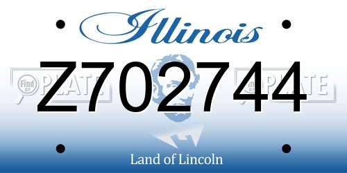 Z702744 Illinois License Plate