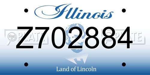 Z702884 Illinois License Plate