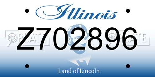 Z702896 Illinois License Plate