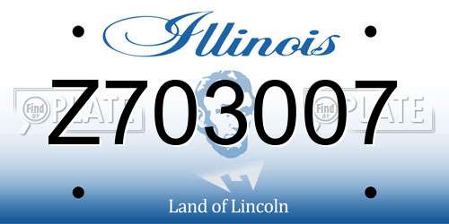 Z703007 Illinois License Plate