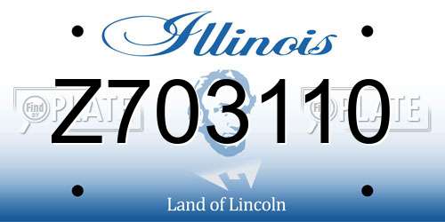 Z703110 Illinois License Plate