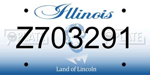 Z703291 Illinois License Plate