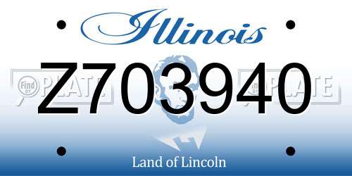 Z703940 Illinois License Plate