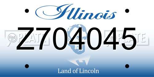 Z704045 Illinois License Plate