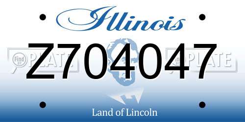 Z704047 Illinois License Plate