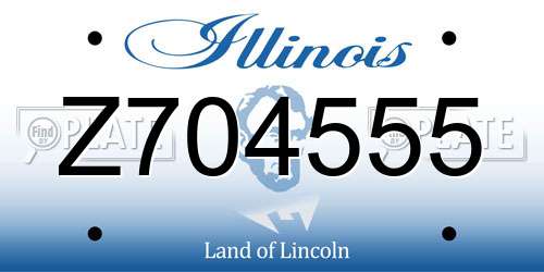 Z704555 Illinois License Plate