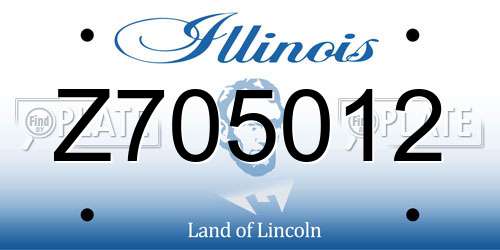 Z705012 Illinois License Plate