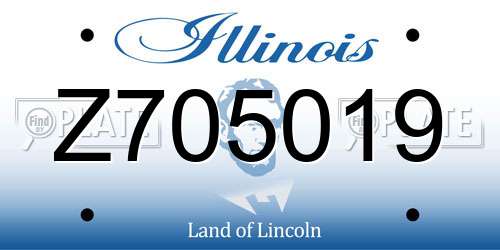Z705019 Illinois License Plate
