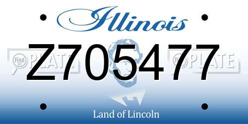Z705477 Illinois License Plate