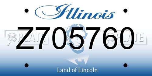 Z705760 Illinois License Plate