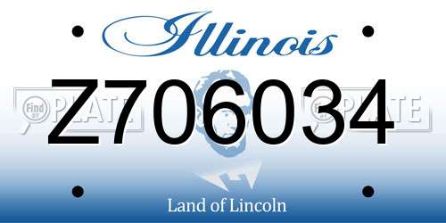 Z706034 Illinois License Plate
