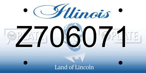 Z706071 Illinois License Plate