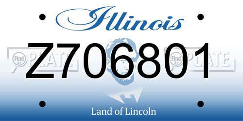 Z706801 Illinois License Plate