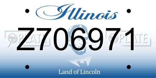 Z706971 Illinois License Plate