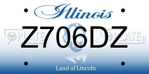 Z706DZ Illinois License Plate