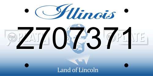 Z707371 Illinois License Plate